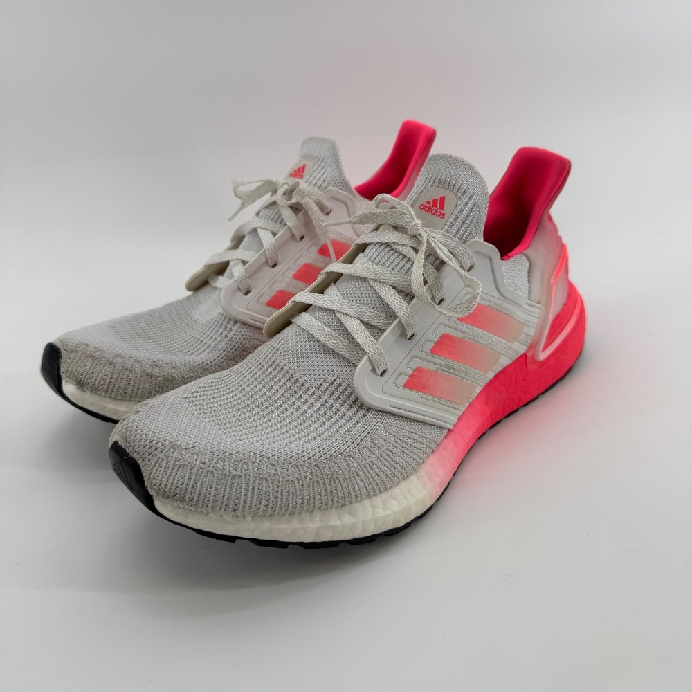 Adidas Ultraboost 20 Women Running Shoes White Pink FZ37ZXQ100001‎ Size 10.5